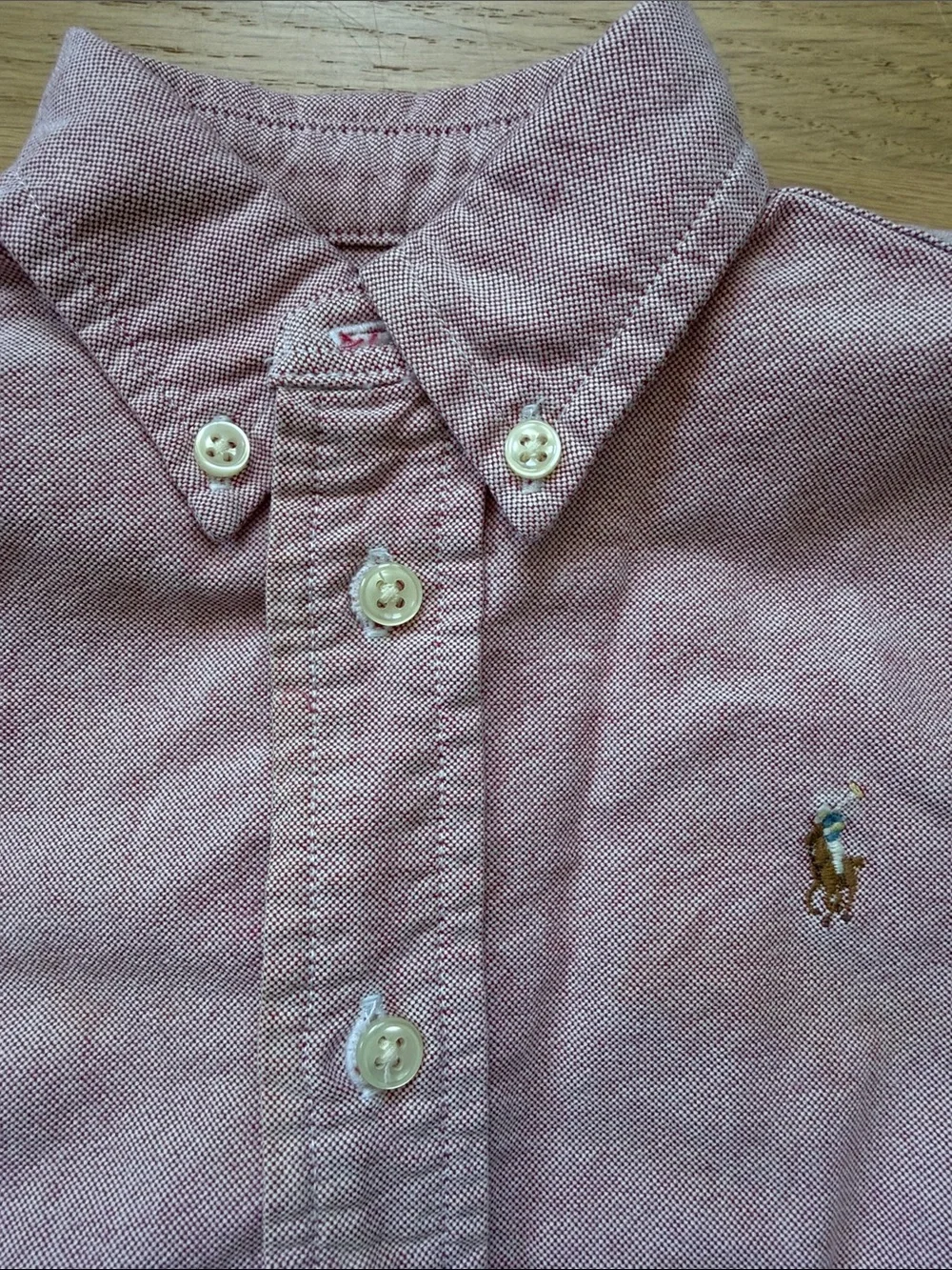 Ralph Lauren Boys Pink Oxford Button-Down Shirt sz 12 mos